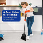8 Pcs Outdoor Broom for Floor Cleaning 54 Inch Commercial Heavy Duty Broom Long Handle Kitchen Household Angle Brooms for Sweeper Sweeping Indoor Dust Hair Cleaner Corn Shop(Black) - Image 5