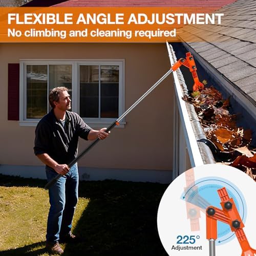Gutter Cleaning Tools from The Ground, Multi-Angle Cleaner, Scoop & Brush & Mini Rake for rain Guard Cleaning and Leaf Removal from Gutter Guard(No Pole) - Image 5