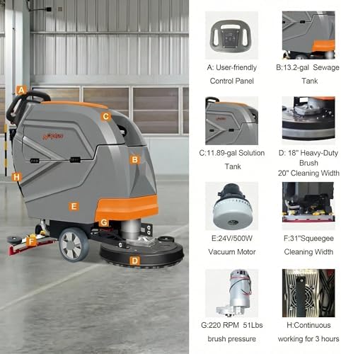 Pennon N3Plus 20" Self-Propelled Floor Scrubber Kit, 18" Red Pad for Epoxy - Image 4