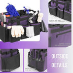 SCAVATA Wearable Cleaning Caddy, Cleaning Caddy Supplies Organizer with Handle & Shoulder Straps for Housekeepers, Under Sink & Car Cleaning Tool Organizers Bag with 4 Foldable Divider (Purple) - Image 3