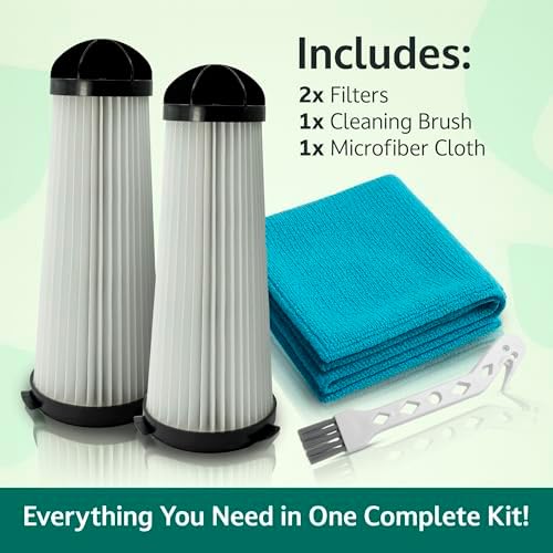 2 Replacement Filter Compatible with Hoover C2401 Backpack Vacuum – Washable Reusable Dust Cartridge for Commercial Shoulder Vac Pro + 1 Cleaning Brush + 1 Microfiber Cloth - Image 2