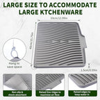 Silicone Dish Drying Mat for Kitchen Counter, 16" x 13" Grey-1pcs - Image 3