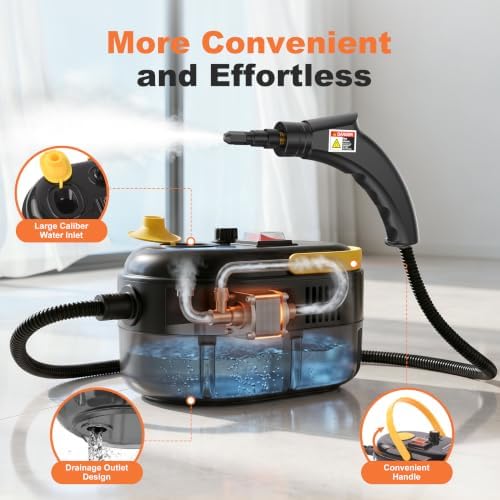 CE-01 Portable Steam Cleaner with Accessory Kit, High Temperature Handheld Steam Cleaning Machine for Home, Kitchen, Bathroom, Tile Grout, Sink, Range Hood, Car Interior and Household Surfaces - Image 5