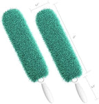 Microfiber Duster with Handle and Washable Duster Head, Dusters for Cleaning,Green, Reusable Cleaning Tool,2PCS by EHOMGUI