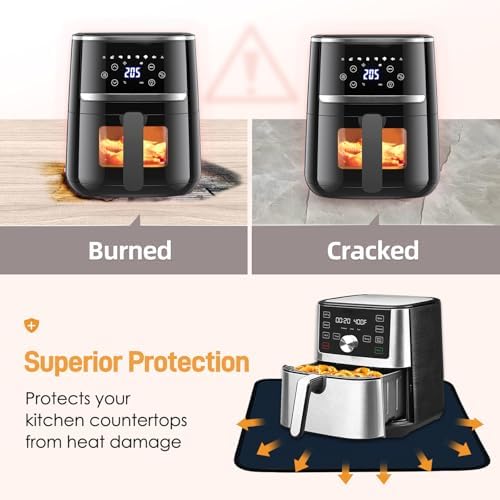 2 PCS Heat Resistant Mats for Countertop Air Fryer, 24x21in, Blue - Image 3