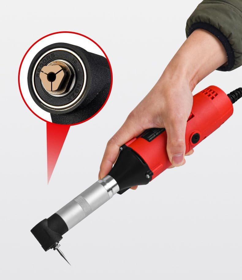 350W Corded Variable Speed Right Angle Die Grinder, Grout Removal Tool, 90 Degree Elbow Handheld Mini Grinder Electric Tool Set for Tile Cleaning, Contour Grinding, Cutting, Polishing, Milling - Image 7