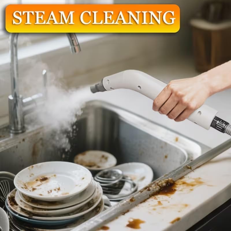 Steam Cleaner, Portable Handheld Steamer for Cleaning, Large Capacity Tank Pressurized Steam Cleaning Machine for Home, Car, Bathroom, Kitchen, Furniture, Grout, Floor, Tile - Image 4