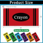 6Pcs Classroom Fluorescent Magnetic Light Covers,2x4 FT Colorful Crayon - Image 2