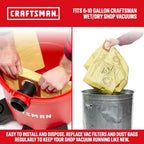 CRAFTSMAN CMXEVBE18690 9 Gallon 4.25 Peak HP Wet Dry Shop Vacuum - Image 6