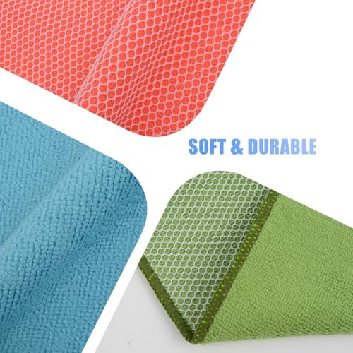 KinHwa Dish Cloths for Washing Dishes with Scrub Side, Microfiber Dish Rags - Image 4