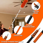 26FT Reach Duster Kit, Window Cleaning with 5-20FT Telescoping Extension Pole, High Ceiling Duster, Microfiber Feather Duster, Cobweb Duster, Window Squeegee, Feather Duster, Extendable Pole Kit - Image 4