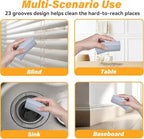 8-Pack Damp Clean Duster Sponge, Magic Sponge Eraser Baseboard Cleaner Tool, Dusters for Cleaning Blinds, Glass, Vents, Railings, Mirrors,Window Track Grooves and Faucets - Image 5