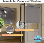 Persilux Blackout Roller Shades for Indoor Window Blinds,Cordless,Linen Fabric,Thermal Insulated Fabric UV Protection Shades for Home,Office,Bedroom,Door,Blackout-Stone Grey,Custom Size - Image 3