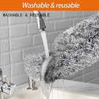 Microfiber Feather Duster, High Ceiling Fans with 30-100 Inch Pole, Gray - Image 4