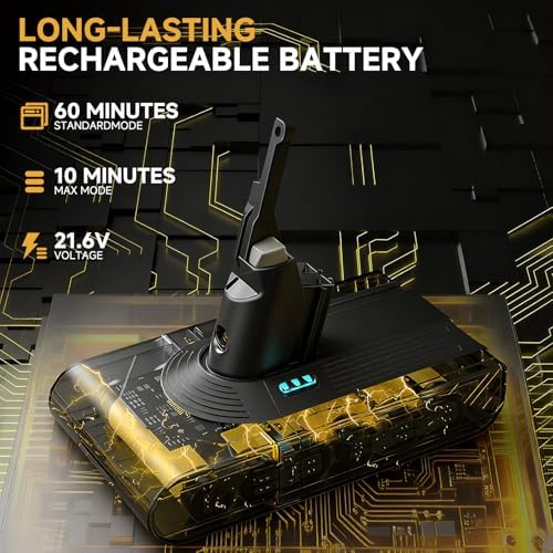 Upgraded Battery Replacement Compatible with Dyson V8/SV10 (21.6V, 8000mAh) - Image 3