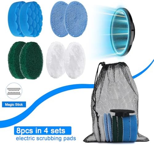 Electric Spin Scrubber Replacement Brush Heads Set, 8 Pieces, Multiple Brushes for Bathroom,Kitchen,Glass, Leather, Car Cleaning - Image 4