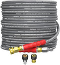1/4’’ Pressure Washer Hose 50FT, Steel Wire Biaided Hose 4200PSI by Heliwoo
