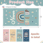 4pcs Classroom Inspirational Fluorescent Magnetic Light Covers,2x4 FT Boho - Image 2