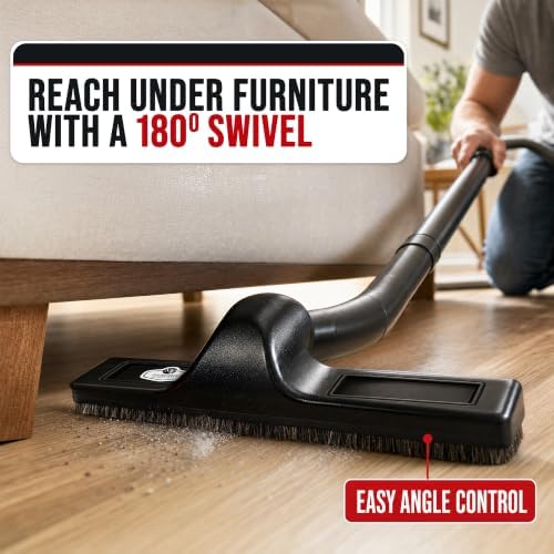 MP Maresh Products Floor Brush Attachments - Black, 12 inch with Wheels - Image 6
