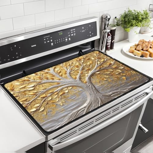 Gold Tree of Life Stove Top Cover for Electric Stoves 28x20 Inch by Unknown