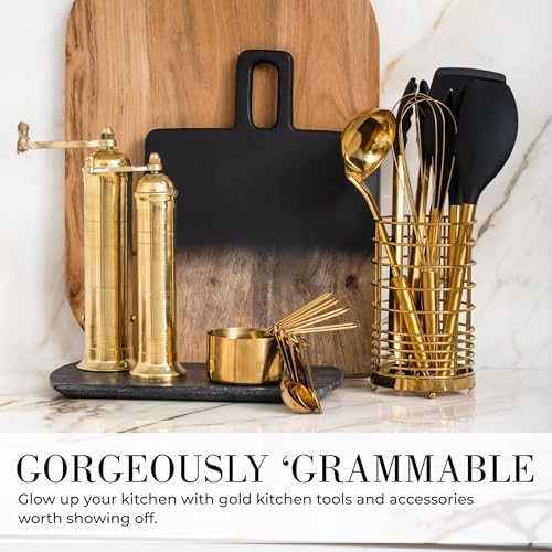 Styled Settings Black and Gold Kitchen Utensils Set, 15-Piece - Image 6