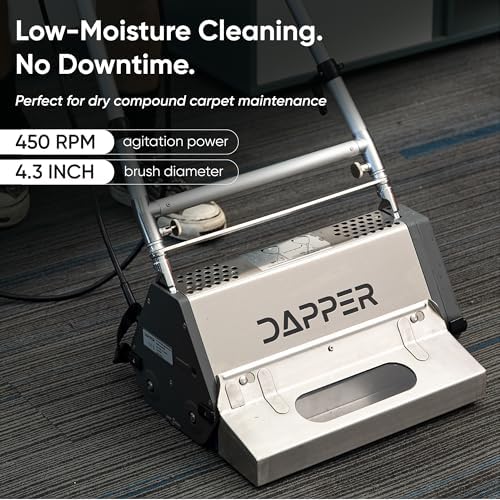 14" Counter-Rotating Brush (CRB) Carpet & Hard Floor Cleaning Machine – 450 RPM, Quiet 53 dBA, Compact 41 lb Commercial Scrubber – Ideal for Offices, Hotels & Small Spaces - Image 3
