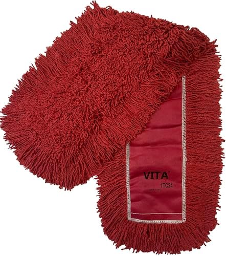 Industrial Dust Mop Kit – Includes 48 Inch Red Twisted Closed Loop Mop Head, Wood Handle, and Heavy-Duty Wire Frame – Commercial Grade for Janitorial & Facility Cleaning - Image 5