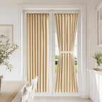 Vatge Self-Adhesive French Door Curtains - No Drill Rodless Blackout Curtain for Glass Doors, 1 Panel, W25 x L72, Beige by Vatge