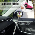 Side Mirror Squeegee, Window Cleaner Tool, Retractable Car Side Mirror Squeegee with Telescopic Long Handle, Car Mini Portable Window Cleaner Tool for Rainy Weather (Car/Pink) - Image 3