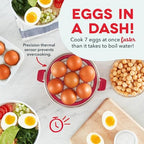 Dash Rapid Egg Cooker, 7 Hard Boiled Eggs, Red - Image 2