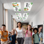 6 Pcs Fluorescent Light Covers with 60 Magnets Decorative for Classroom Ceiling Lights 4 x 2 Feet Magnetic Light Cover Filter Easy Install for Office Hospital Home Ceiling Supplies (Jungle Animals) - Image 6