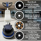 TECHTONGDA 18"Commercial Floor Scrubber Industrial Floor Buffer Machine Buffer Heavy Duty Floor Grinder Polisher Machine Carpet Cleaning Machine with Weighing Iron Clean/Grind/Polish/Wax 110V - Image 3