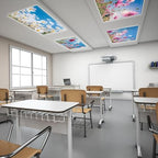 8 Pcs Fluorescent Light Covers with 80 Magnets Decorative for Classroom Ceiling Lights 4 x 2 Feet Magnetic Light Cover Filter Easy Install for Office Hospitals Drop Home Ceiling Supplies (Flower) - Image 6