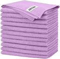 FIXSMITH Purple Microfiber Cleaning Cloth -Pack of 12, Highly Absorbent Cleaning Rags, 16"X12" All Purpose Cleaning Towels for Housekeeping, Kitchen, Car, Lint Free and Reusable Microfiber Towels by FIXSMITH