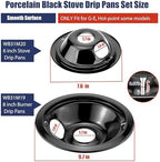 WB31M20 WB31M19 Porcelain Drip Pans for GE Hotpoint Electric Stove/Oven/Range, Black Stove Drip Pans Set Include 2 Small 6" Electric Stove Drip Pans and 2 Large 8" Stove Burner Drip Pans by Fetechmate - Image 2