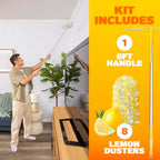 Swiffer Duster Kit with 6 ft Super Extendable Handle, Heavy Duty Starter Kit with 8 Refills, Lemon Scent - Image 6