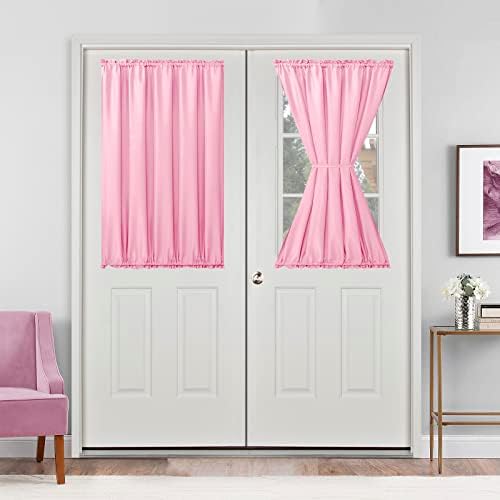Hiasan French Door Curtains Privacy, Light Pink, 52W x 40L, 1 Panel by Hiasan