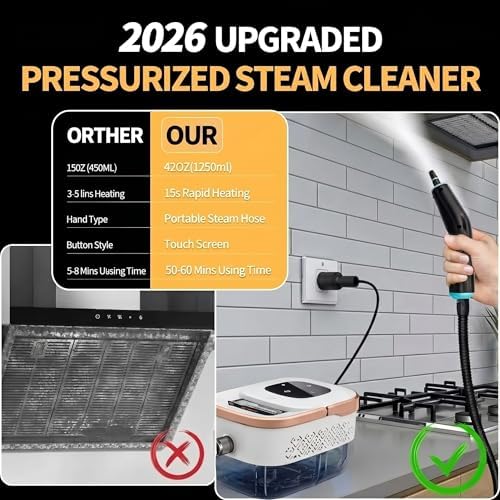 Steam Cleaner, 6 Steam Levels, 42oz Tank & 11 Pieces Accessories, 1500W High-Temperature Steam Cleaner for Home, Handheld Steamer for cleaning Grout,Tile,Kitchen,Bathroom,Car - Image 4