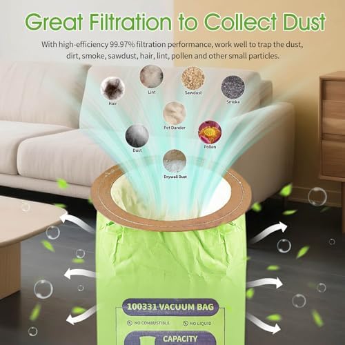 Gudotra 15 Pack of 100331 Micro Filter Vacuum Bags Compatible with Pro Team LineVacer Coachvac Super CoachVac and MegaVac Backpack Vacuum Cleaners Replace Part 100331 Open Cirular Collar - Image 4