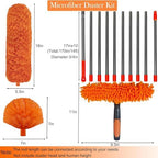 20+ Feet High Reach Dusting Kit with 3-14 ft Extension Pole //2 in 1 Window Cleaning Kit // High Ceiling Duster // Cobweb Microfiber Duster // Outdoor & Indoor Extendable Duster Cleaning Kit - Image 2