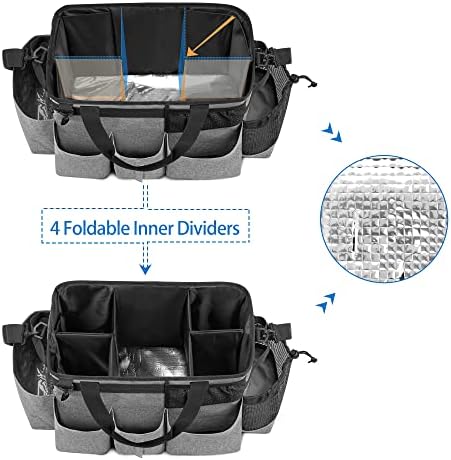 LoDrid Wearable Cleaning Caddy Bag with 4 Foldable Dividers, Grey - Image 2