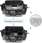 LoDrid Wearable Cleaning Caddy Bag with 4 Foldable Dividers, Grey - Image 2