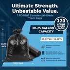 20-25 Gallon Trash Bags Unscented, 30'' x 33'', Black, 120 Count - Image 3