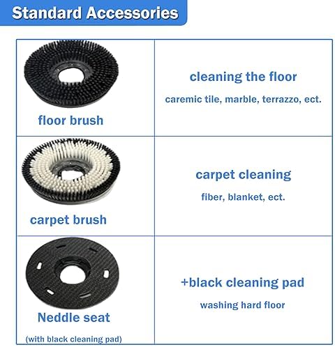 INTSUPERMAI 17" Commercial Floor Buffer Polisher Machine, 1100W 175RPM Heavy Duty Floor Scrubber with 3.17 Gal Water Tank for Tile Marble Concrete Hardwood Carpet Stripping Waxing Polishing - Image 5