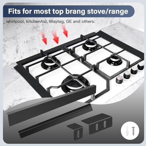 30" Slide-in Range Rear Filler Kit with 2 PCS Stove Gap Covers, Black - Image 4