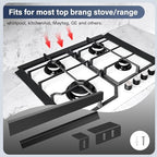 30" Slide-in Range Rear Filler Kit with 2 PCS Stove Gap Covers, Black - Image 4
