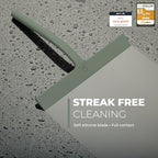 GÜTEWERK Silicone Shower Squeegee with 3-in-1 No-Drill Mount, Green, 11'' - Image 2