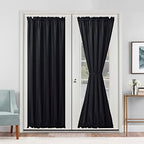 Hiasan French Door Curtains for Small Window, Black, 52W x 72L, 1 Panel by Hiasan