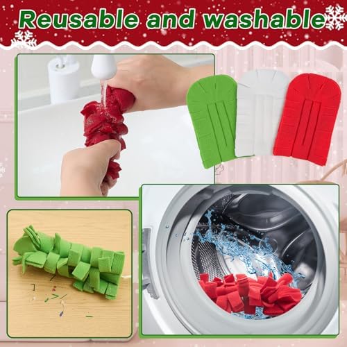 12 Pcs Reusable Duster Refills Washable Pads, Red,White,Green - Image 3