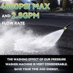 MAX 4800PSI 10" Wheels Electric Pressure Washer, 3LFoam Bottle Professional - Image 3